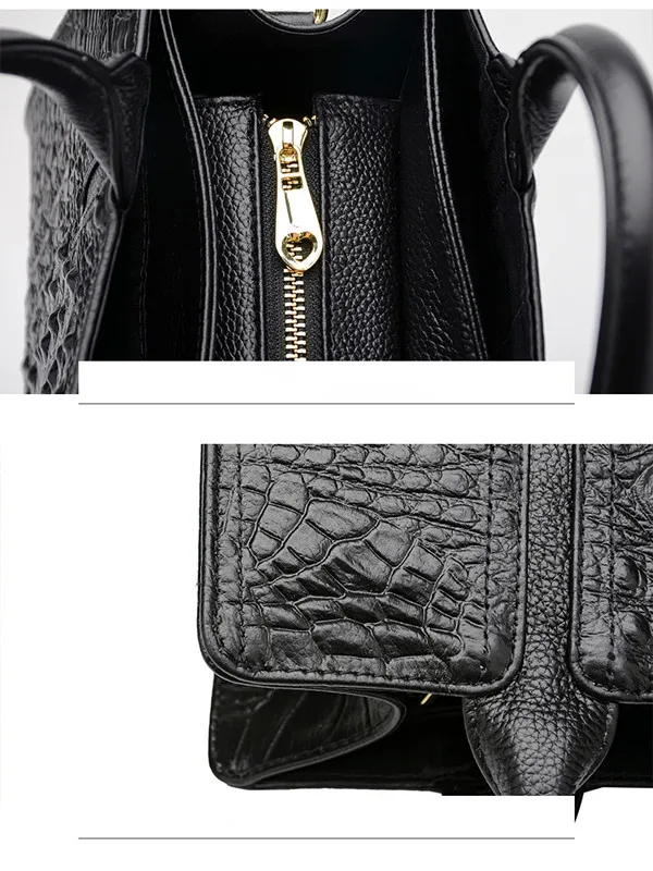 

Crocodile Pattern Lady's Handbag New Design Top Leather Cowhide Women Shoulder Bag Female Big Capacity Travel Bag