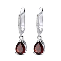 gems ballet 4 31ct oval natural red garnet gemstone drop earrings 925 sterling silver for women wedding fine jewelry