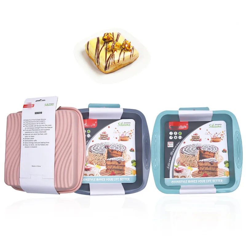 

5PCS Cake Mold DIY Square Silicone Ripple Bubble Mousse Baking Tool Friendly High Temperature Resistant And Easy To Clean