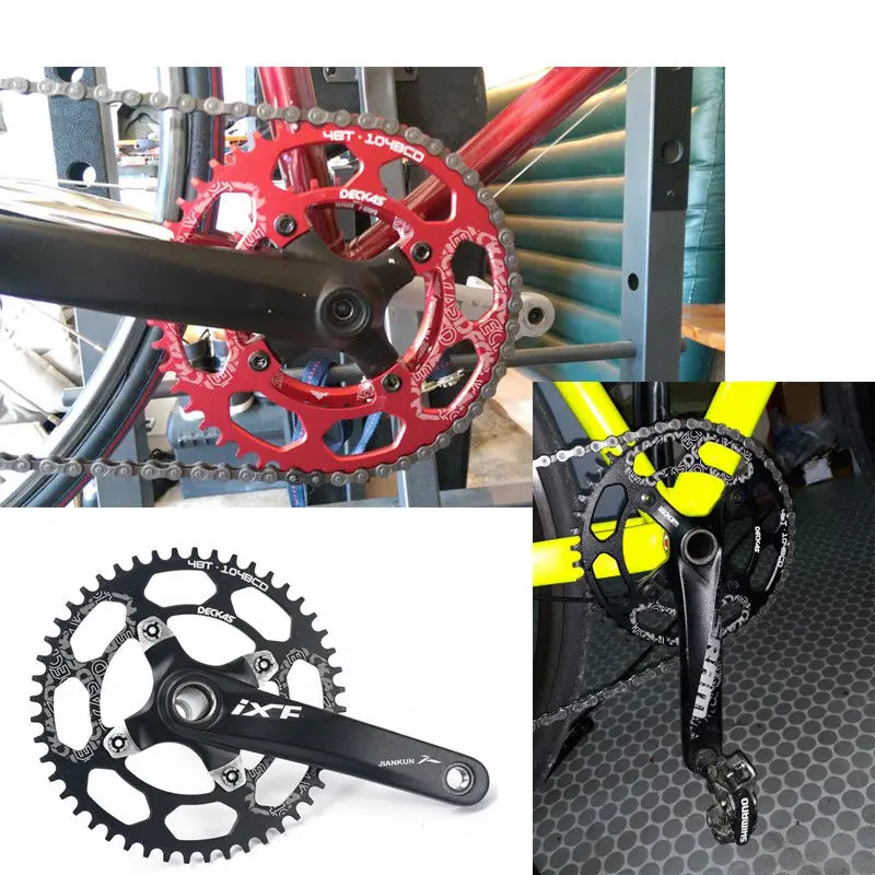 DECKAS узкая широкая цепь MTB 104BCD горный велосипед дорожный односкоростная кольцо
