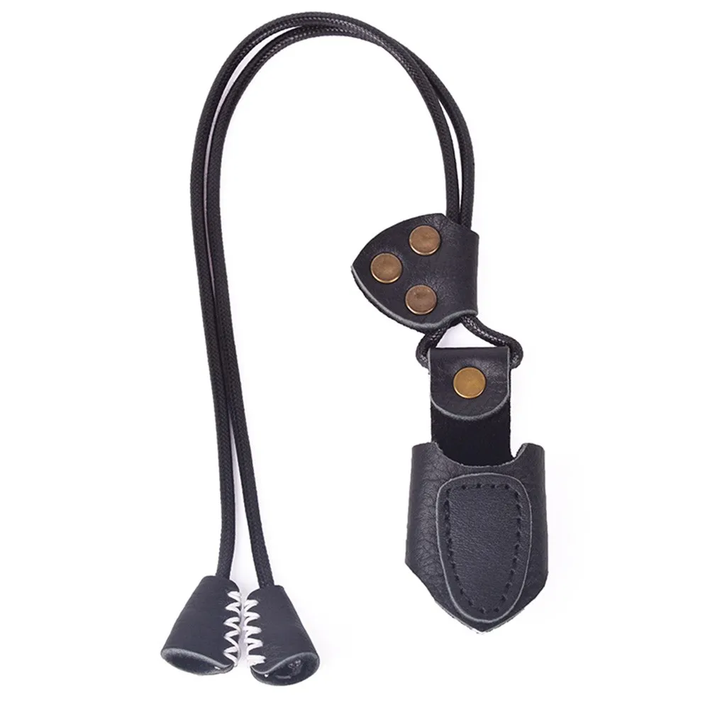 

Arrow Archery Hunting Finger Tip Thumb Tabs Cow Leather Adjust Protector Hand Guards Pull Archery Bow Shoot Glove Shooting Gear