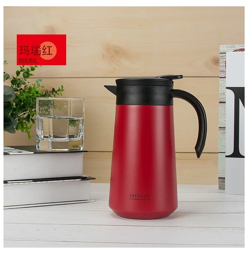 

800ML high quality 304 stainless steel vacuum insulation pot, European coffee pot, household thermos gift cup