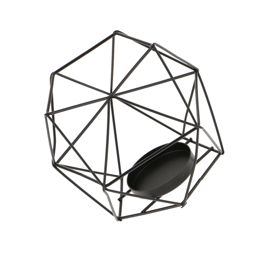 

Copper 3D Geometric Iron Wire Candle Holder Candlestick Wedding Holidays Birthday Christmas Halloween