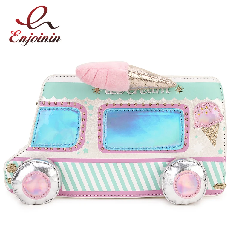 Новая милая сумка через плечо из искусственной кожи с изображением мороженого