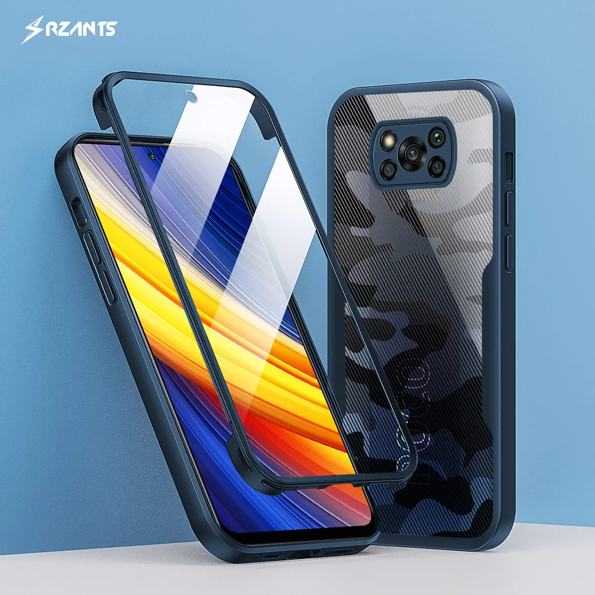 

Rzants For Xiaomi POCO X3 NFC POCO X3 Pro Case [360 Camouflage Bettle] Full Protection Cover Soft Clear Shockproof Phone Casing