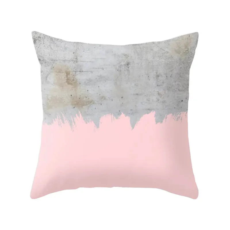 

Pillow case 45*45 Simple pink abstract geometric print polyester pillowcase Square decorative pillowcase