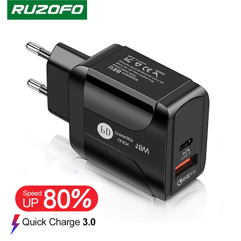 

Сетевое зарядное устройство Ruzofo, 18 Вт, 3 А, вилка EU/US
