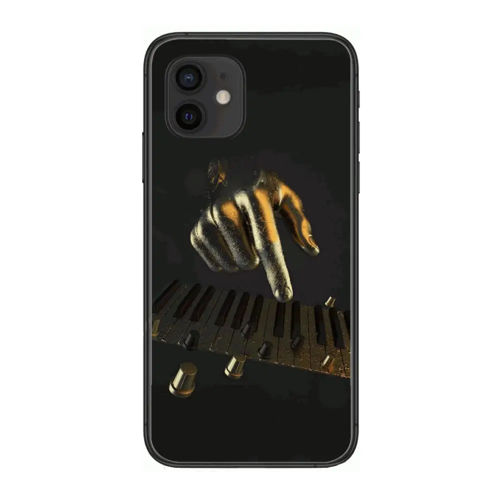 

Creative poker music Style Phone Case cover For iphone 12 pro max 11 8 7 6 s XR PLUS X XS SE 2020 mini black cell shell