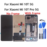 original for xiaomi mi 10t 5g lcd display glass touch screen digitizer assambly for xiaomi mi 10t pro 5g with frame repair kit