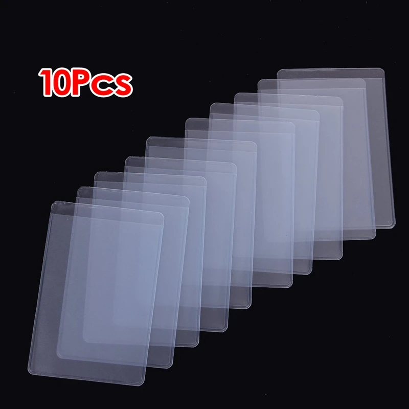 10Pcs Soft Clear Plastic Card Sleeves Protectors for ID Cards Band etc. | Дом и сад