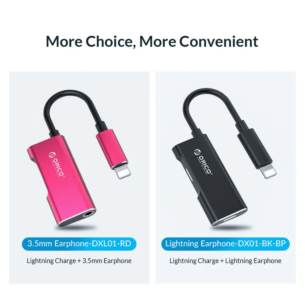 Адаптер для наушников ORICO Разветвитель iphone 7 8 Plus разъем AUX 3 5 мм адаптер зарядка