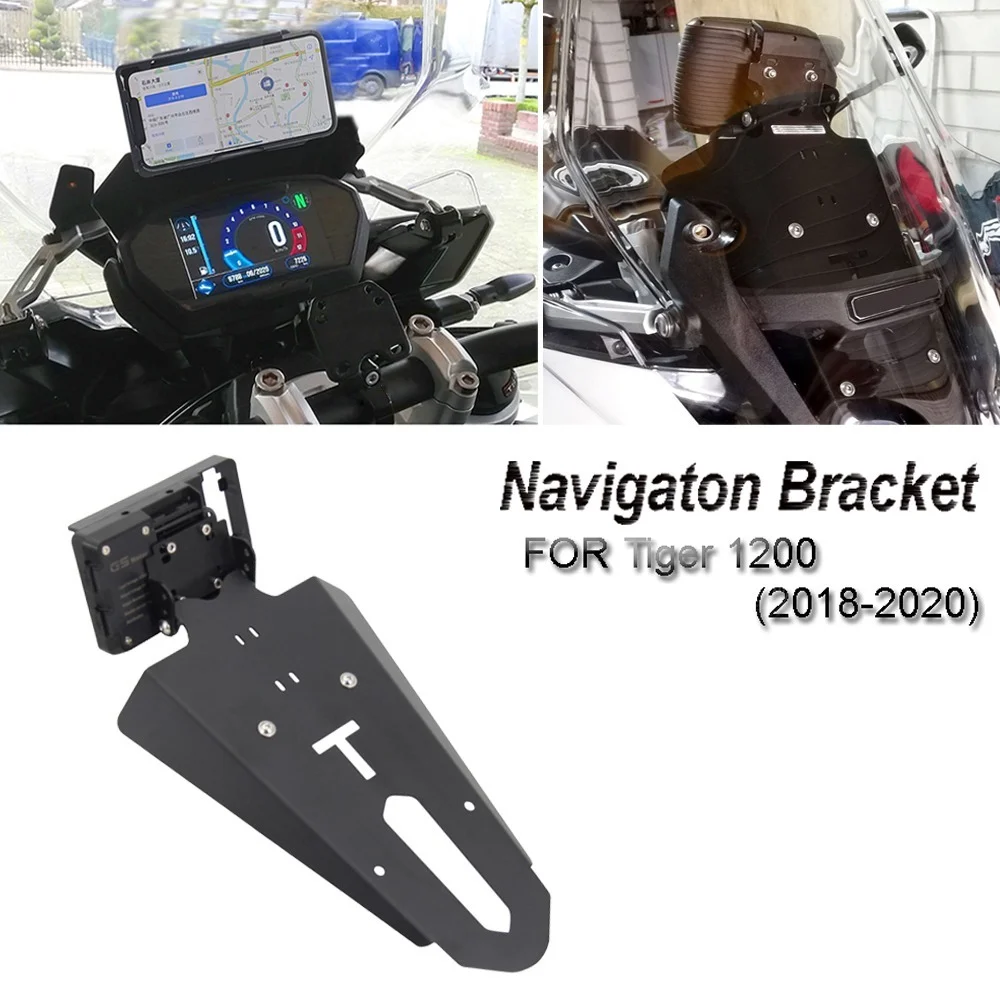 

NEW Motorcycle Front Phone Stand Holder Smartphone Phone GPS Navigaton Plate Bracket For Tiger 1200