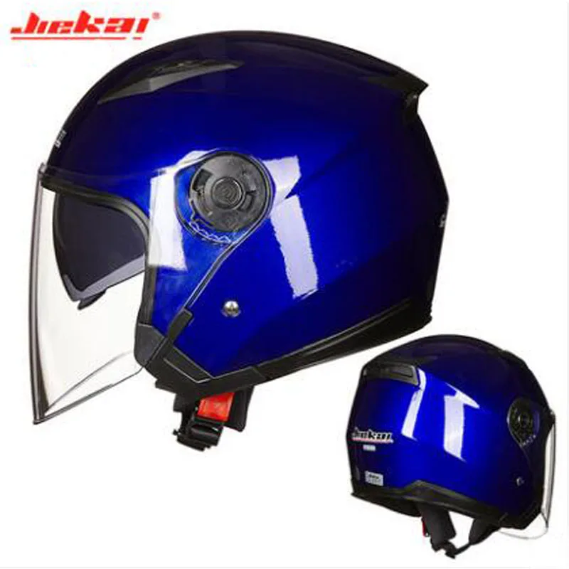 JIEKAI двойной объектив 3/4 Moto rcycle шлем Мужской Женский Половина лица скутер мото
