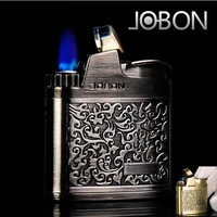 old fashion stainless steel inflatable butane cigarette lighter carving smokeless gas lighter smoking accessories gadget for men