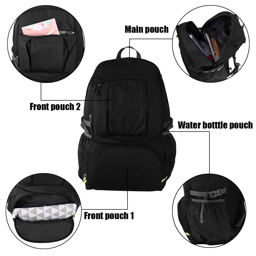 Складной легкий рюкзак 40 л портативная водонепроницаемая уличная сумка для