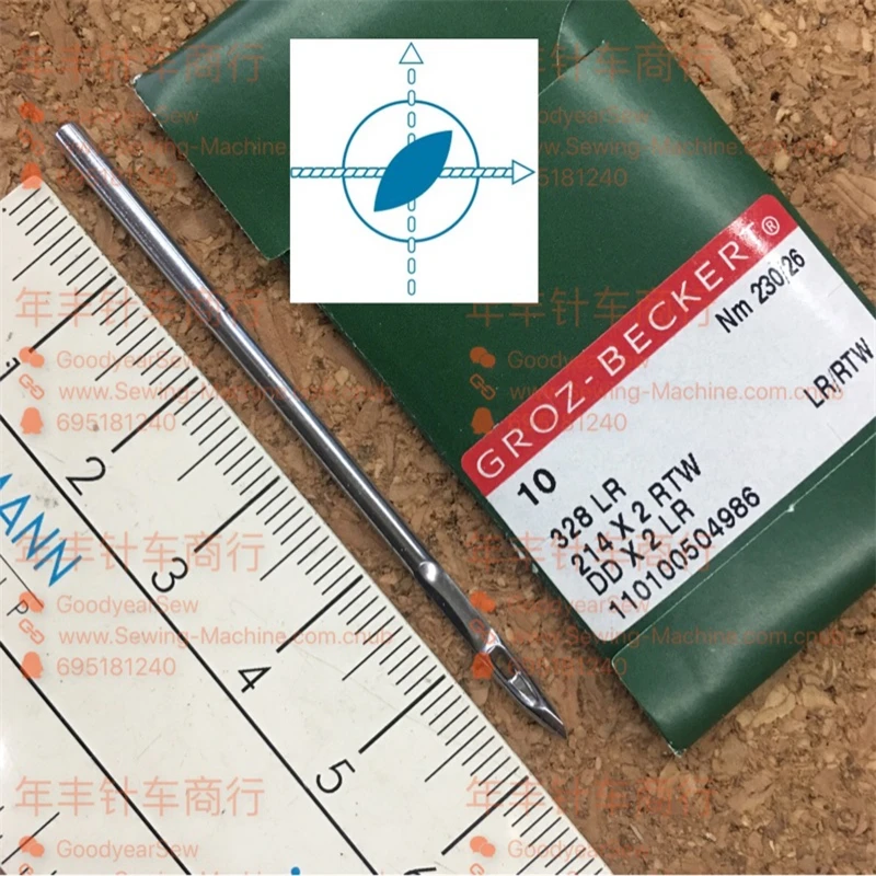 

German GROZ Groz 328LR, DDx2LR Right tilt leather knife needle, industrial sewing machine needle