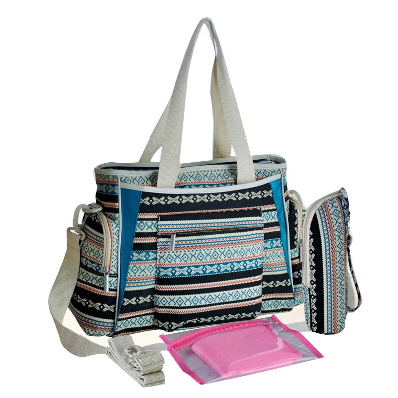 

Wear-resistant Canvas Multifunctional Shoulder Mommy Bag Mother and Baby Waterproof Large Capacity Convenient Outing Diaper Bag
