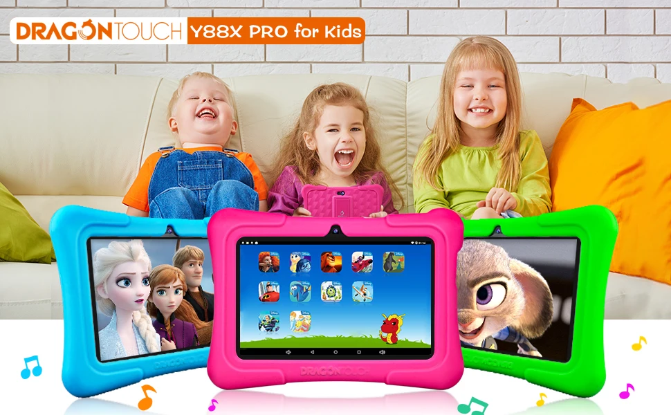 Dragon Touch Y88X Pro 7 ''HD дисплей детский планшет для детей 16 ГБ Android 9,0 с планшетом сумка защитный экран для планшета ПК