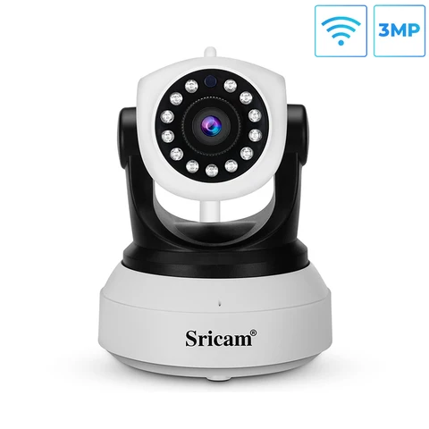 IP-камера Sricam SP017, Wi-Fi, камера видеонаблюдения с двусторонней аудиосвязью, HD, 3,0 Мп, приложение, зум 4X, ии