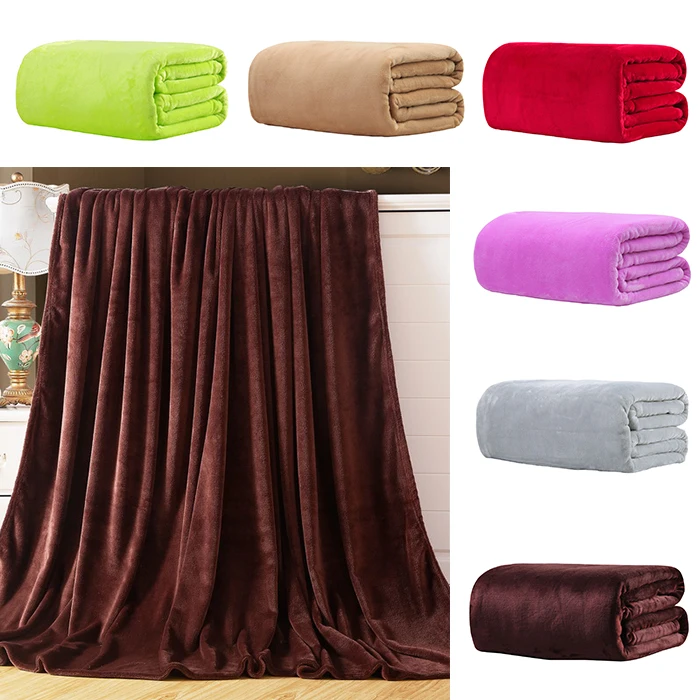 

Super soft coral fleece blanket Lightweight solid color sofa blanket Winter household warmth blanket