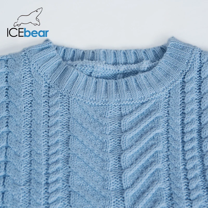 ICEbear Осень-зима вязаные женские комплекты круглый вырез длинный рукав короткие