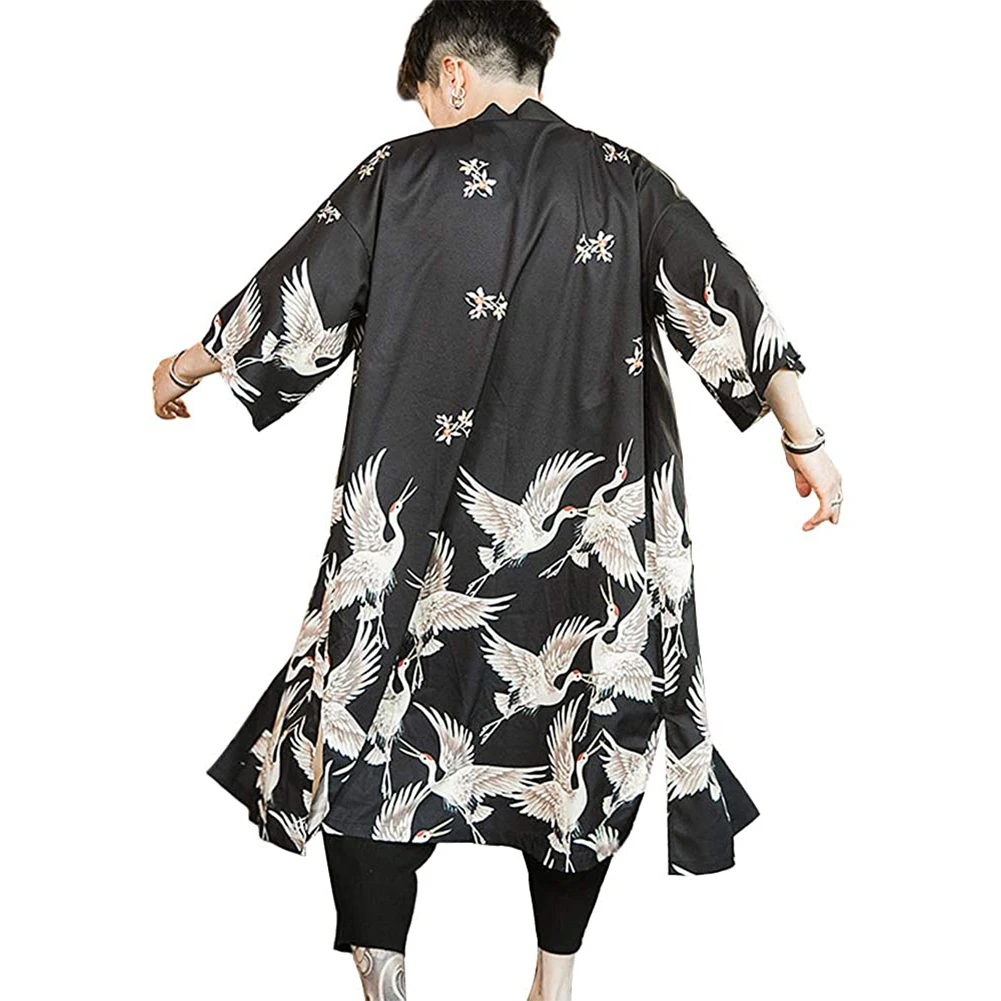 

6XL размера плюс Yukata Haori мужские японские со скидкой длинное кимоно, кардиган, костюм самурая Одежда Ночной халат кимоно в винтажном стиле; С п...