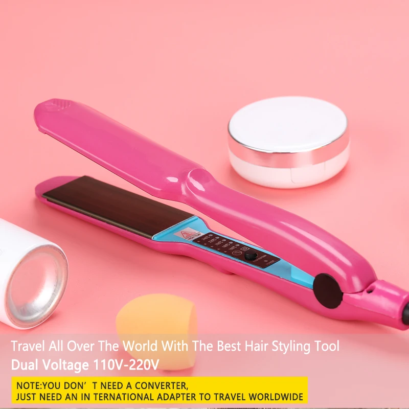 Розовый Выпрямитель для волос плоский утюжок с быстрым нагревом алюминиевые