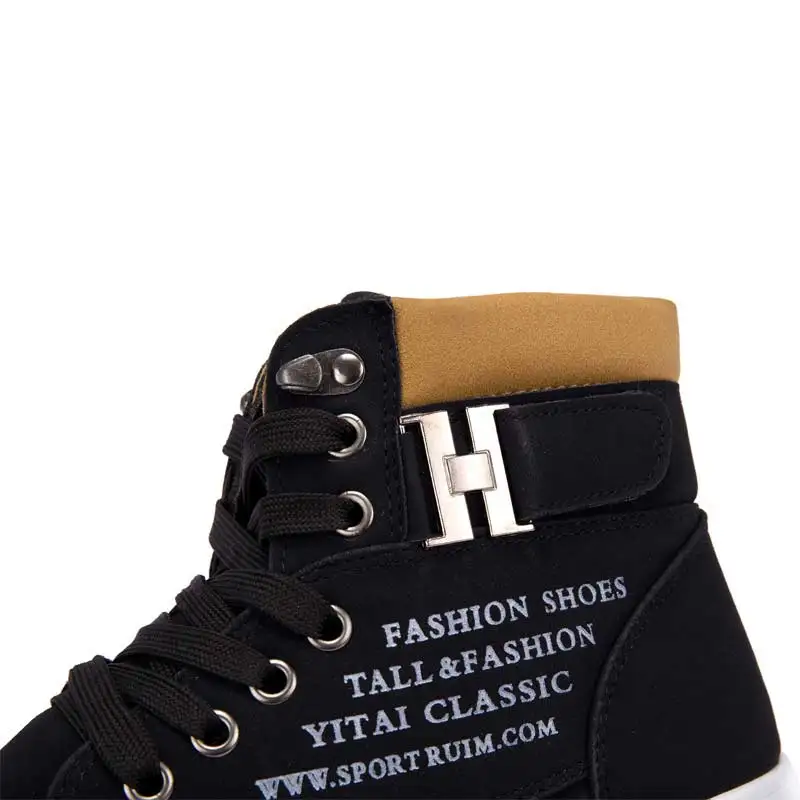 

shoes boots men winter shoes 2019 new fashion solid lace-up men boot ankle shoes men plus size short plush botas hombre