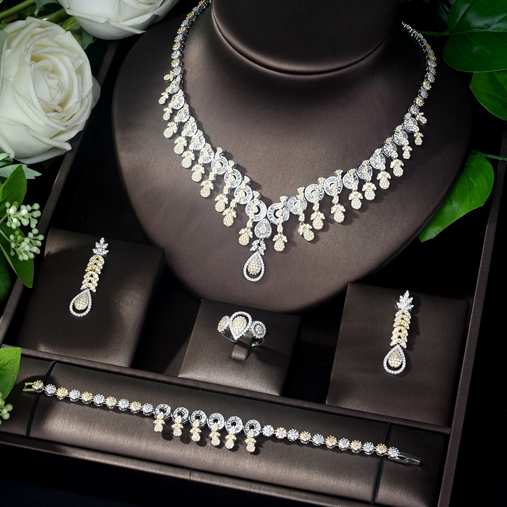 Ювелирный Комплект из колье и серёг с фианитом|Ювелирные наборы| |