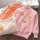 Bear Leaderсвитера с цветочным рисунком для девочек; Зимние вязаные свитера; От 1 до 5 лет; Вязаные пуловеры для малышей; Осенняя теплая детская одежда