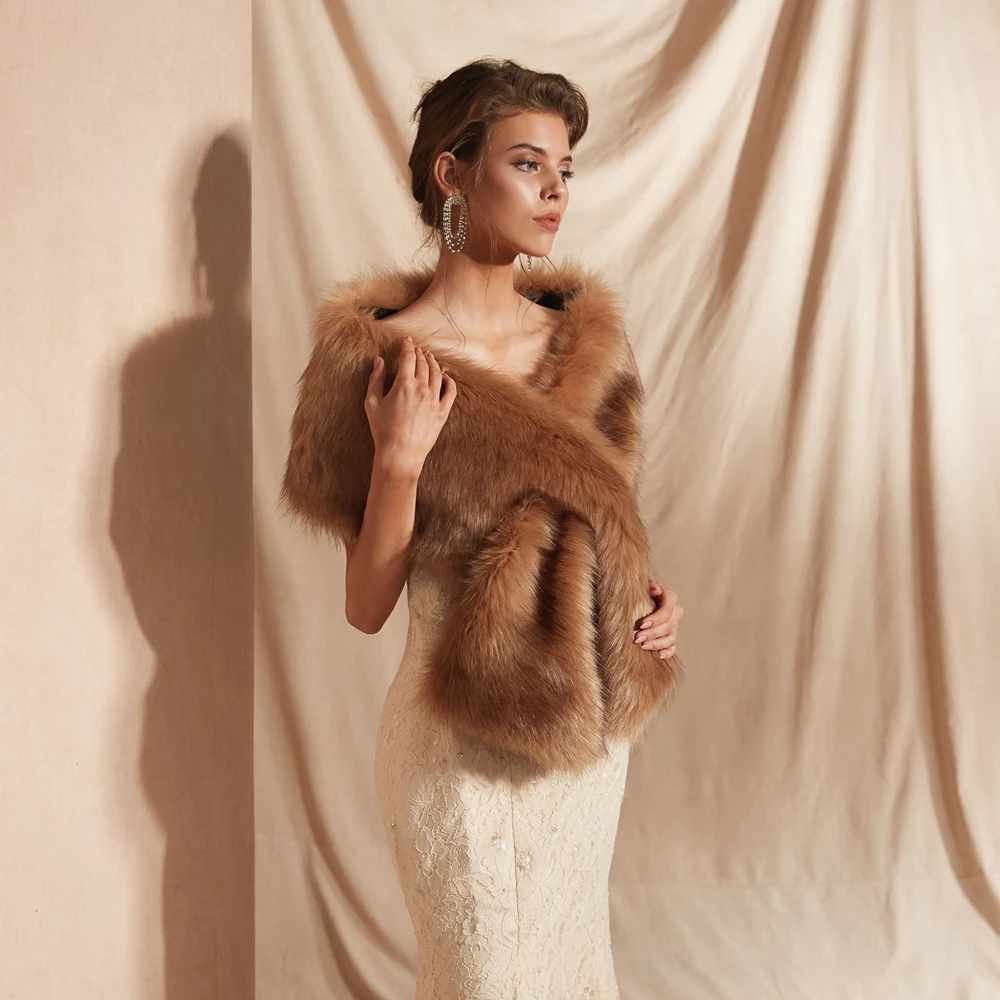 2019 Свадебный Топ Болеро женский свадебный Шарф Палантин коричневые накидки для