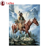 full square diamond embroidery indians riding horses sale gift handicraft diamond painting cross stitch home decoration