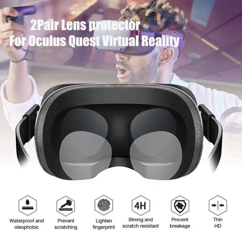 

TPU Soft Film Len Protector For Oculus Quest 2 VR Glasses Blue Light Barrier Layer Curved Surface Mantle Anti-scratch Dust-proof