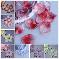 19x25mm flower petal shape crystal lampwork glass loose top drilled pendants beads lot for jewelry making findings diy