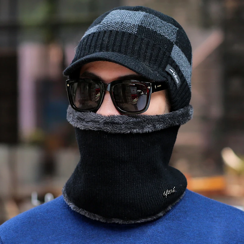 Шапки Skullies мужские зимние шапки для мужчин шарф вязаная шапка женская зимняя шапка мужская Homme Gorro Bonnet бейсболка s