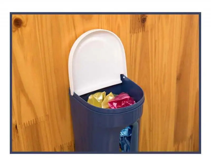 

Garbage Bag Storage Box Home Kitchen Bathroom Wall Hanging Plastic Storing Rack With Cover Household Products Trash Bag Box
