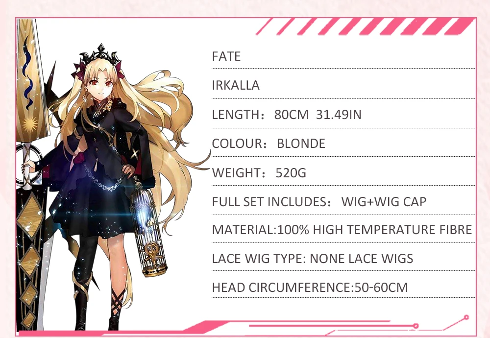 AniHut Irkalla Ereshkigal парик Fate Grand Order косплей парик кудрявый светильник светлые волосы аниме Fate Grand Order Косплей парики для женщин