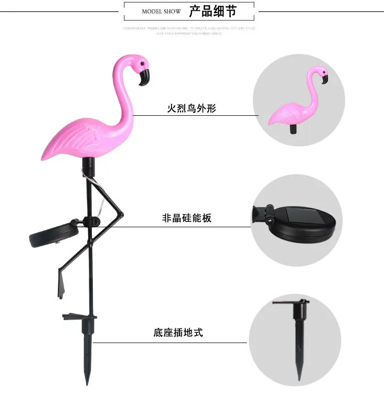 

Gehore LED Solar Lawn Light Farmhouse Outdoor Waterproof Decoration Villa Courtyard Plug-In Light Flamingo Landscape Light 2021