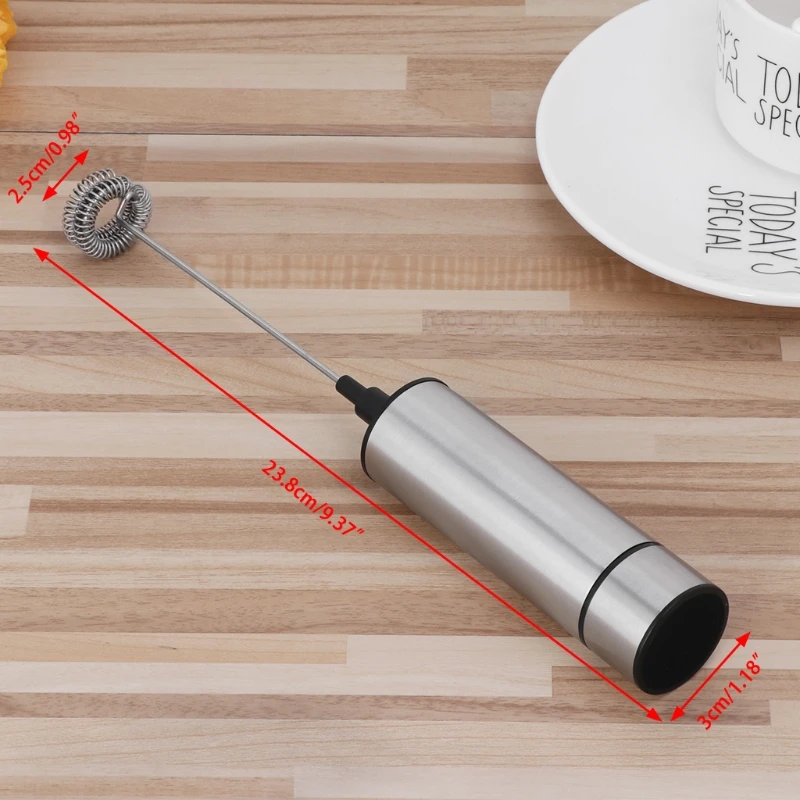 

Powerful Electric Milk Frother With 2pcs Stainless Steel Spring Whisk Foam Maker