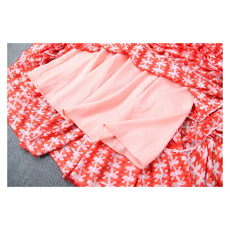 

Designer Runway High Quality Dress 2021 Spring Women Diamonds Vintage Long Lantern Sleeve Ruffles Long Chiffon Dress