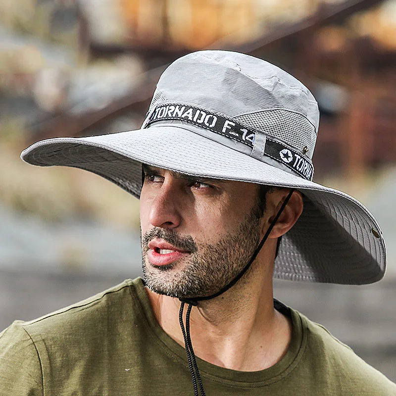 

Breathable Bucket Hats For Women Men Outdoor Wide Brim Hiking Fishing Hat Male Summer UV Protection Sun Hat Fisherman Caps