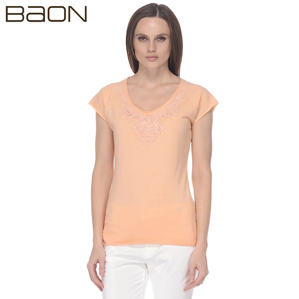 Футболка с кружевной аппликацией Baon B238114|Футболки| |