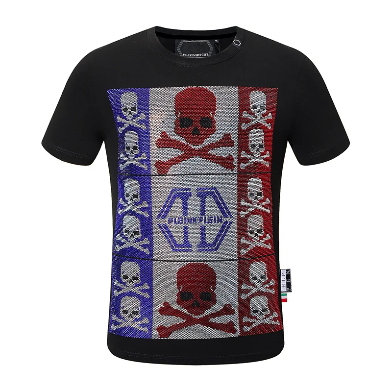 

Мужская футболка с рисунком черепа, однотонная летняя Клубная футболка с круглым вырезом, большие размеры, 2021