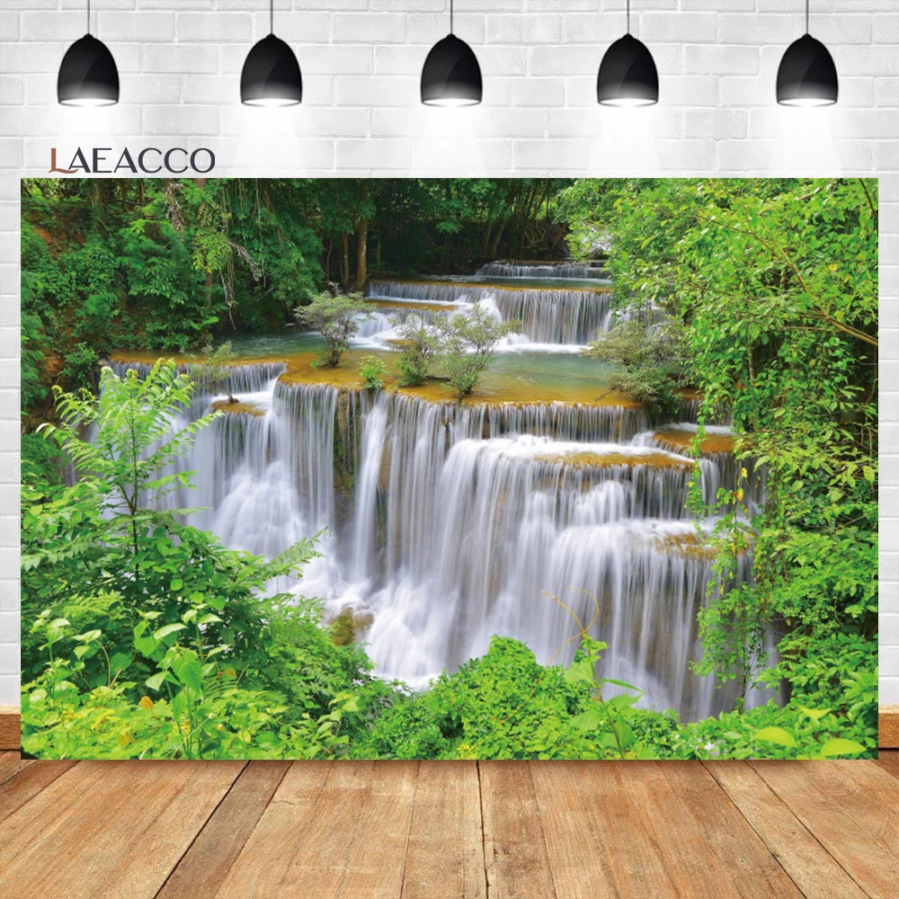 

Laeacco Весна водопад джунглей природный пейзаж Декор комнаты дети взрослые портрет фотография фон для фотостудии