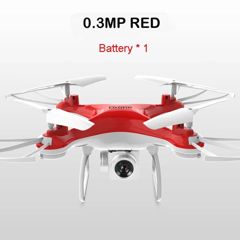 Лучшая цена HD камера 2,4G Wi-Fi FPV дрона с дистанционным управлением 4-осевая машина удержания высоты воздушный Квадрокоптер для фотографий RC Дрон вертолет летающая игрушка - Цвет: 0.3mp red 1battery