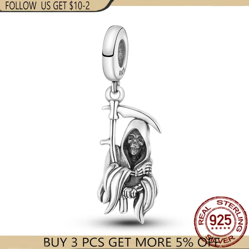 Новинка 2021 классические подвески в виде мрачного жнеца модель 925 года браслет