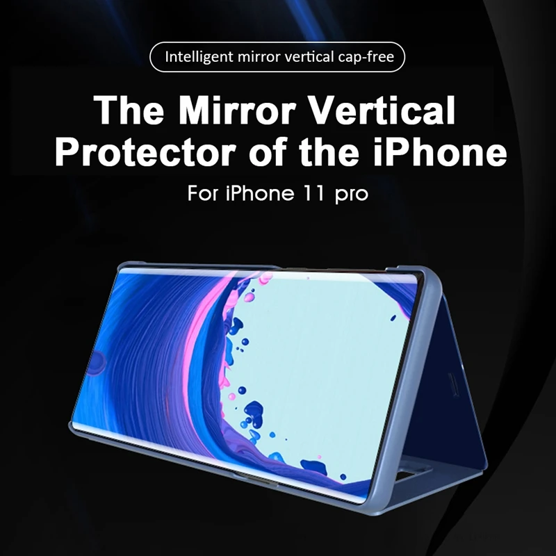 Роскошный зеркальный чехол для телефона iPhone 11 Pro Max XS Max XR 7 Plus 8 с поддержкой откидной крышки для iPhone X 6s 6 Plus 11 защитный чехол