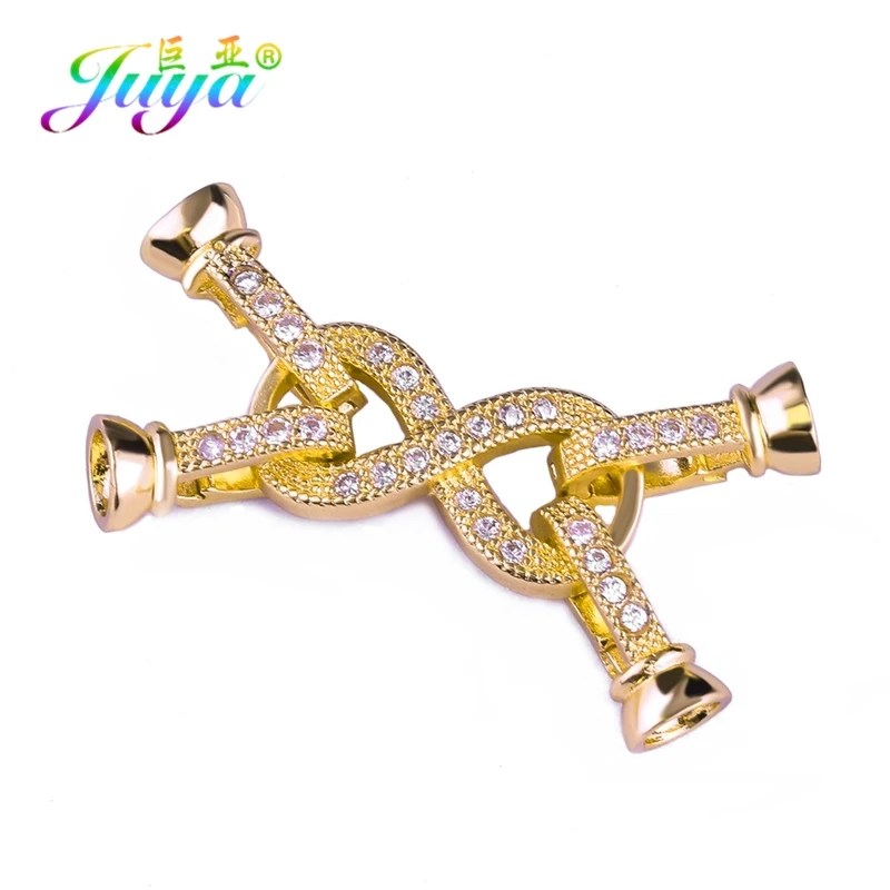 Gold Juya DIY украшения из бисера фурнитура поставки золото/серебро застежка Крюк Замок застежки для ручной работы Бисероплетение Жемчуг Изготовление ювелирных изделий - Цвет: Gold