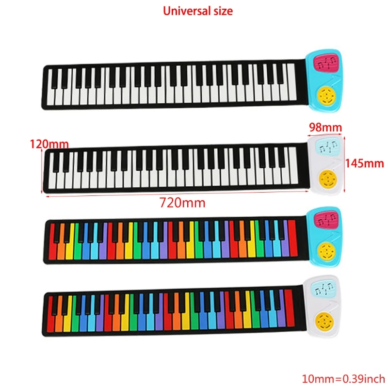 

Складное пианино Rainbow, портативное складное стандартное гибкое мягкое Силиконовое пианино с 49 клавишами