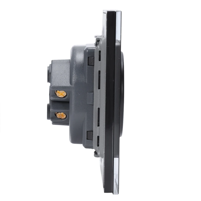 Black Eu Standard Power Socket White Crystal Glass Panel Ac 110~250V 16A Wall | Обустройство дома